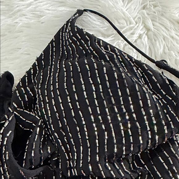 Adrianna Papell Black Dress with Silver Accents .Size 6 NWT - Picture 9 of 10